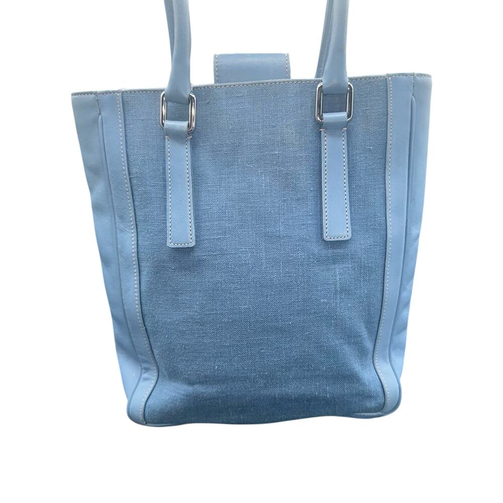 Coach Soho Light Blue Leather & Canvas Tote Bag Costa Rica No A1P-9429 vintage - Picture 3 of 16